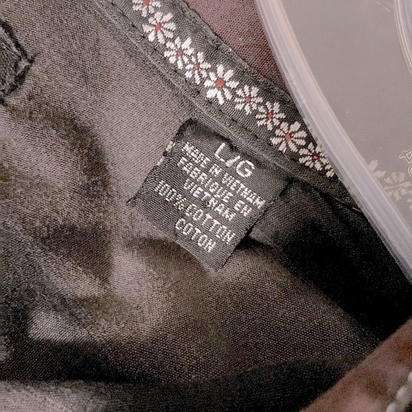 Age of Wisdom Men’s Pearl Snap Button Down Shirt Black Grey Size Large - Picture 8 of 8